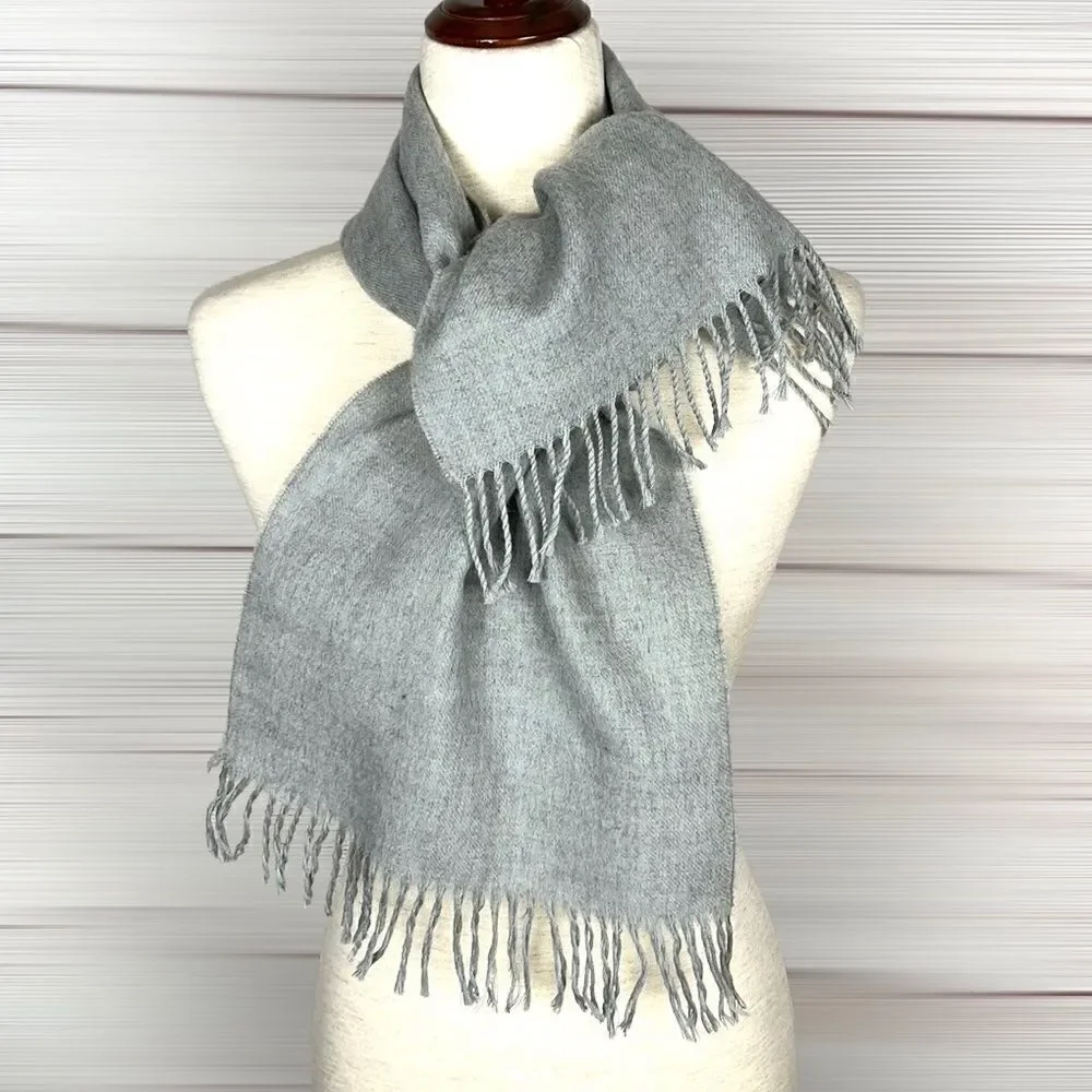 Virgin Wool Scarf Light Gray Men’s Women’s made in Uruguay